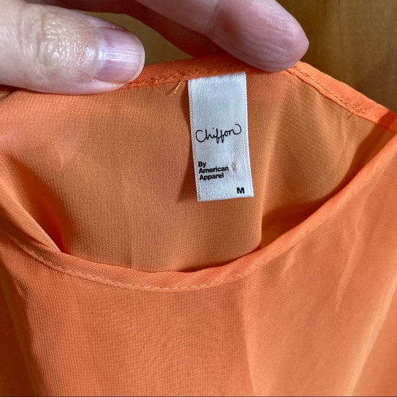 Bright Orange American Apparel Chiffon Cami size M - Picture 8 of 9